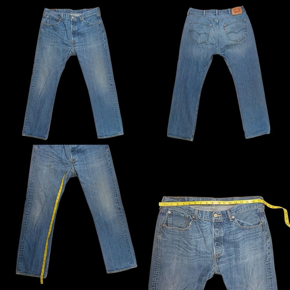 Levi's 502 Jeans Mens 38x32 Blue Regular Taper Denim Casual Classic
